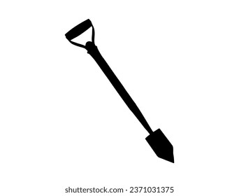 Trapping trowel silhouette vector art white background