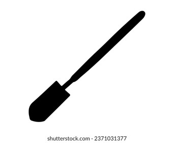 Trapping trowel silhouette vector art white background