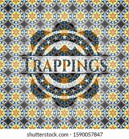 Trappings arabic emblem background. Arabesque decoration.