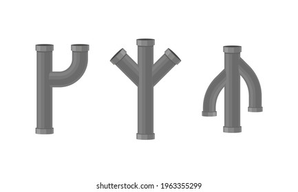 Traps as Shaped Pipe and Plumbing Fixture Vector Set