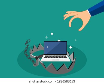 Traps that use technology as bait. Deception Concept Vector Illustration