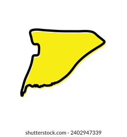 Ilustración del mapa vector de la región de Trarza de Mauritania.