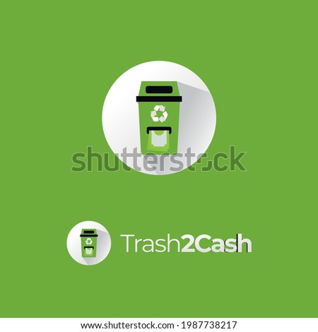 Trash 2 cash logo design template