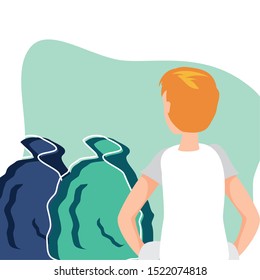 Trash and avatar man design, Garbage recycle ecology eco save and environment theme Vector illustration