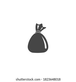 Trash Bag Icon Black and White Vector Graphic