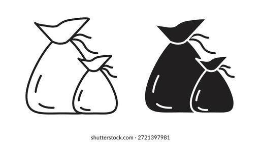 Conjunto de concepto de icono de bolsa de basura. Colección de íconos simple
