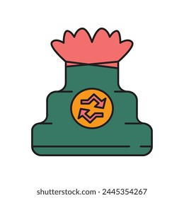Trash Bag Icon Design. with a simple line and color illustration design