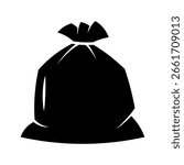 Trash bag icon isolated on white background.