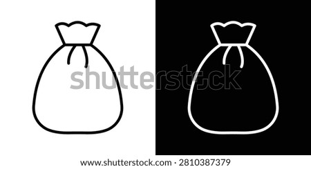 Trash bag icon line art vector..