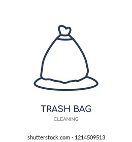 trash bag icon. trash bag linear symbol design from Cleaning collection. Simple outline element vector illustration on white background.