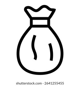 Trash bag icon outline set sign