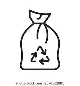 Trash bag icon Outline vector for web ui