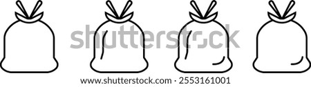 Trash bag icon set. rubbish junk bag filled flat sign for mobile concept and web design. Recycle Bin and Plastic Bag glyph icon disposal garbage. Symbol logo Vector graphics on transparent background.