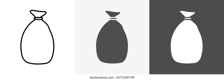 Trash bag icon set vector art