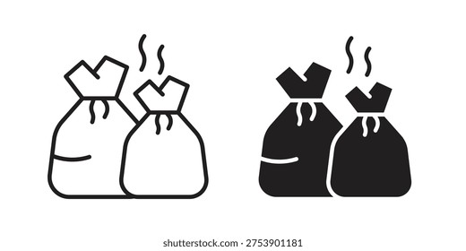 Trash bag icon in a simple line art style. EPS10