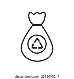 Trash bag icon Simple thin line flat symbol