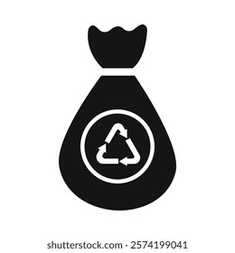 Trash bag icon Simple thin line flat symbol
