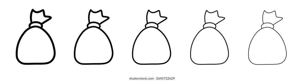 Icono de la bolsa de basura Logotipo de contorno de Vector simple