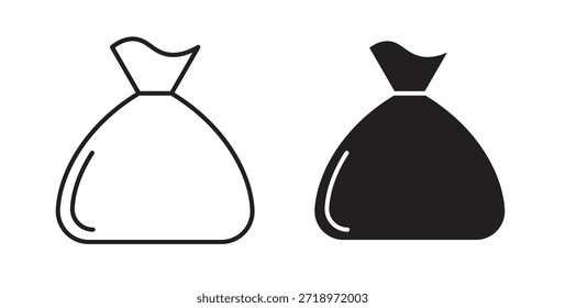 Ícone de saco de lixo. Símbolo, ilustração de logotipo. conjunto de ícones gráficos