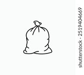 Trash bag icon thin line simple icon