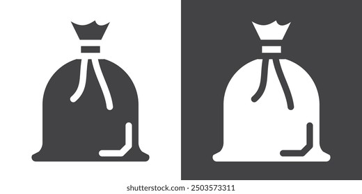 Trash bag icon Thin line illustration set