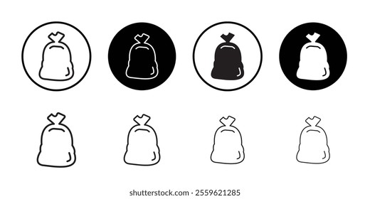 Trash bag icon Thin line flat illustration