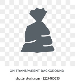 trash bag icon. Trendy flat vector trash bag icon on transparent background from Cleaning collection. 