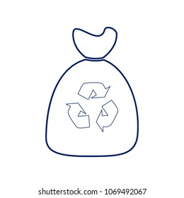 Trash Bag Icon. Vector. Flat Style Black Icon On White.