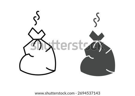 Trash bag icon vector illustration. pouch icon.