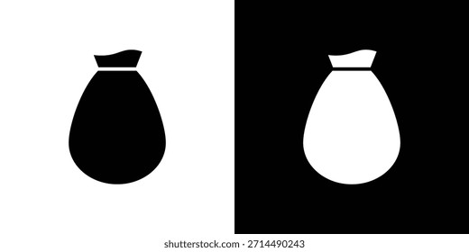 Diseño de silueta de Vector de iconos de bolsa de basura. Ilustración de Diseño gráfico plano de Vector.