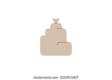 Trash bag isolated design element. Garbage packed in tied polyethylene bag for recycling. Different type of rubbish collected in plastic package. Flat vector illustration