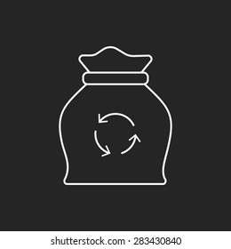 trash bag line icon