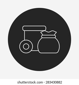 trash bag line icon