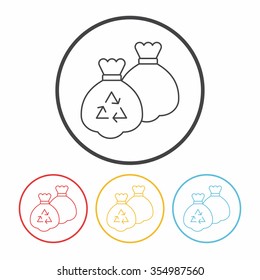 trash bag line icon