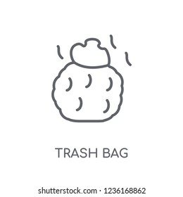 trash bag linear icon. Modern outline trash bag logo concept on white background from cleaning collection. Suitable for use on web apps, mobile apps and print media.