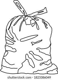 Trash bag outline design illustration