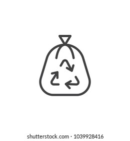 Trash bag outline icon. linear style sign for mobile concept and web design. Recycling garbage bag simple line vector icon. Symbol, logo illustration. Pixel perfect vector graphics