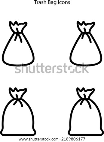 Trash bag outline icons. linear style sign for mobile concept and web design. Trash can and storage bag outline vector icon. Symbol, logo illustration. Vector graphics