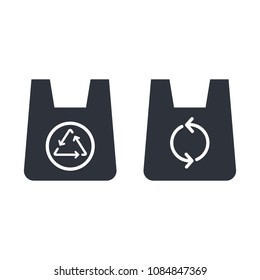 trash bag with recycling symbol vector 
