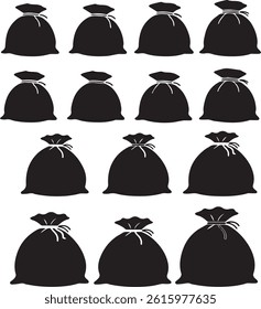Trash Bag Silhouette Set trash, bag, garbage, silhouette, set, vector, waste, 