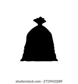 Diseño de ilustración plana de Vector de silueta de bolsa de basura.