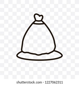 trash bag vector linear icon isolated on transparent background, trash bag transparency concept can be used for web and mobile