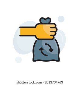 Ilustración de estilo de icono rellena de contorno del vector de la bolsa de combustión. archivo EPS 10 