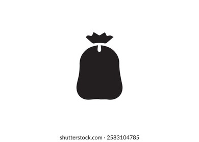 trash bag vector silhouette isolated in white background