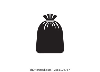 trash bag vector silhouette isolated in white background