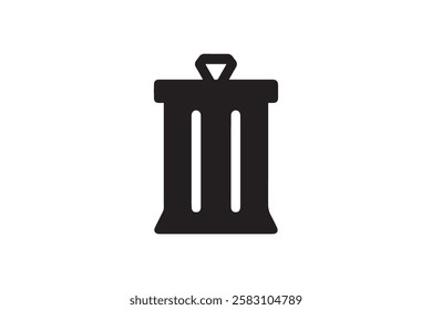 trash bag vector silhouette isolated in white background