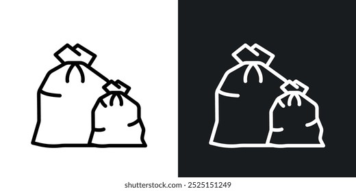 Trash bagline in Thin line black color. flat simple vector symbols illustration.