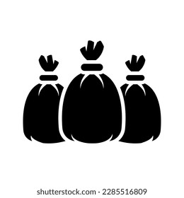 Icono de bolsas de basura. inicio de sesión para concepto móvil y diseño web. ilustración vectorial