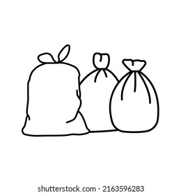 Trash bags icon.  Waste sign. Vector illustration