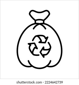 Trash bags icon. Waste sign. Vector illustration on white background. color editable
